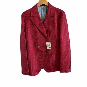 Gucci Red and Silver Patterned Jacket